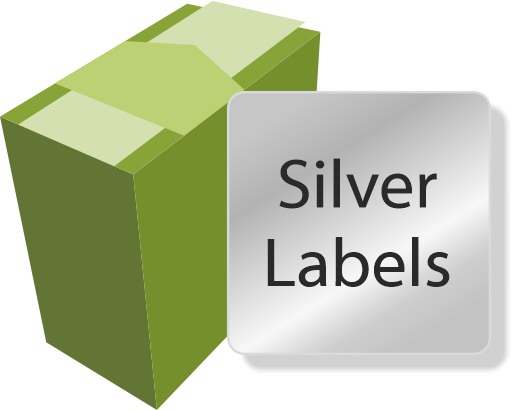 Printed Silver Labels - ready in just 2 days.